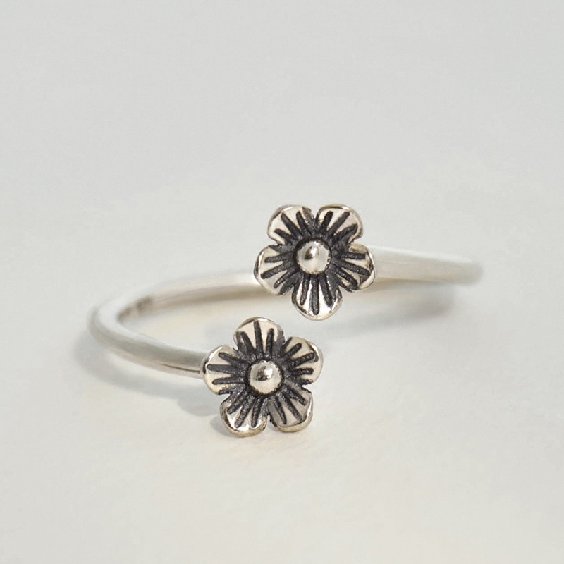 Original Design Bamboo and Plum Flower Simple Lovers Ring
