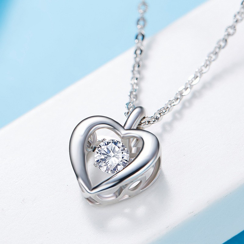 Silver Romantic Rhinestone Ladies' Necklace With Chain - Urcoco.com