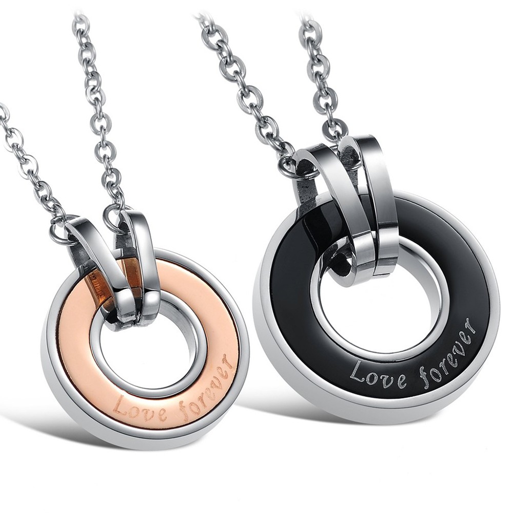 Titanium steel Couples Necklace Lovers Valentine'S Day Gift - Urcoco.com