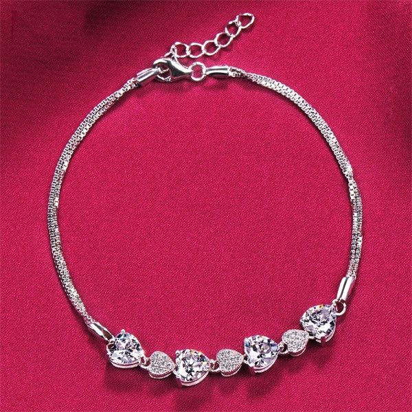 Best Wishes Heart Shape ESCVD Diamonds Women Bracelets
