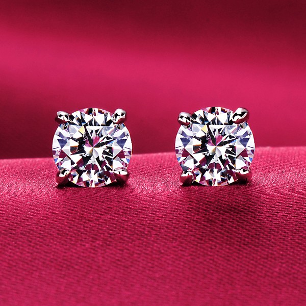 Sparkling Four Claw ESCVD Diamonds Fashionable Women Earrings
