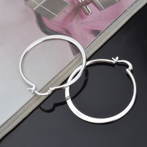 S925 Sterling Silver Fashion Round Exaggerated Earring 