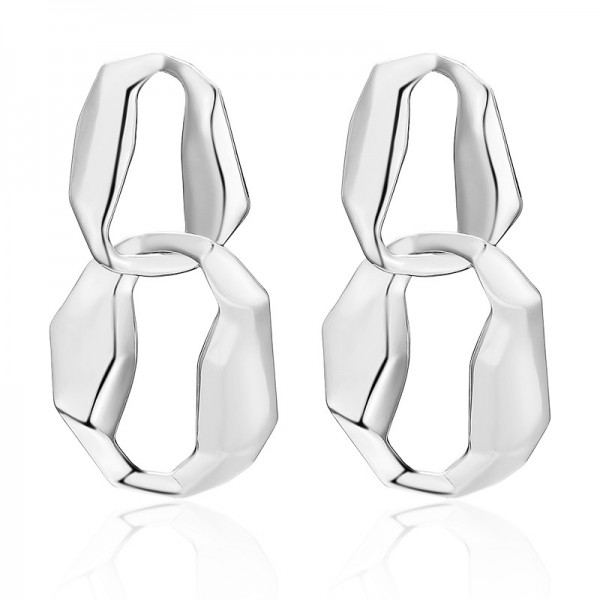 New Exaggerated Twist Sheet Alloy Anti Allergy Earrings 