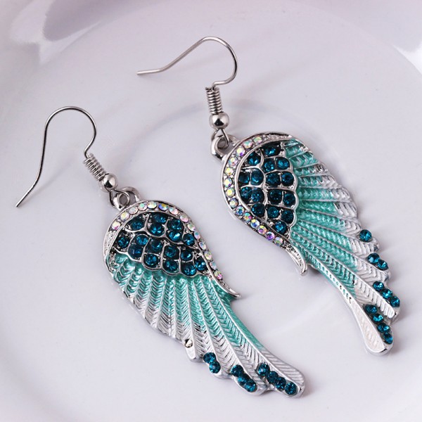 Hot Fashion Angel Wings S925 Sterling Silver Exaggerated Earrings