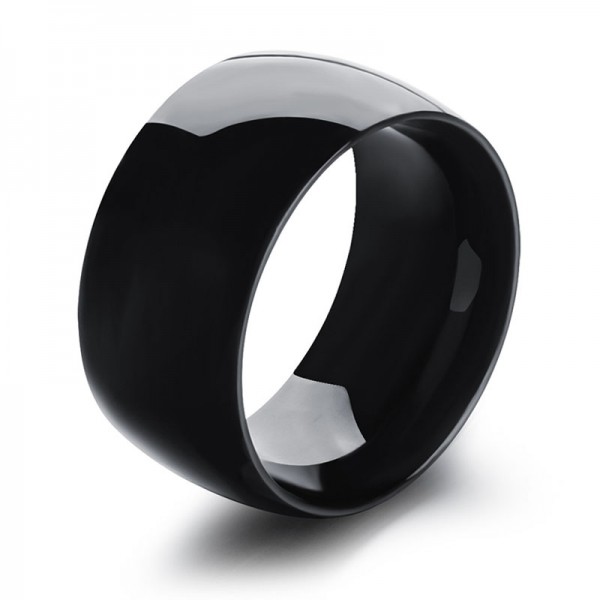 Stainless Steel Silvery and Black Ring For Men Simple and Fashion Wide Version Polish Craft Smooth Design