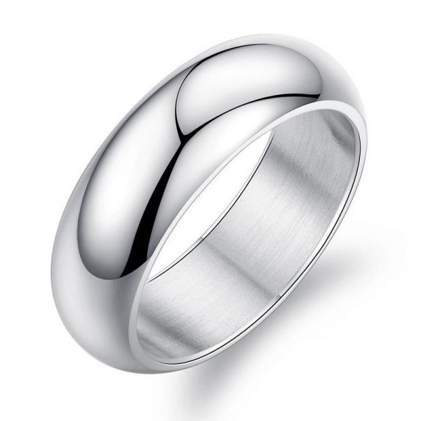 Titanium Silvery and Golden Ring For Men Simple and Fashion Style Polish Craft Smooth Inner Arc