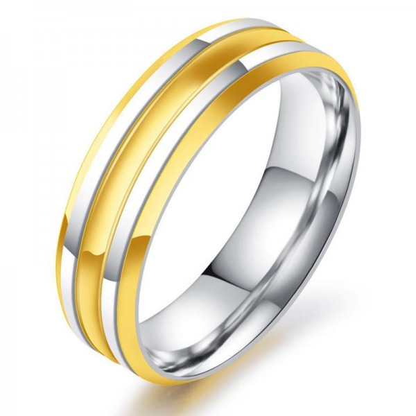 Stainless Steel Ring For Men Plating Silver and Gold Simple and Fashion Polish Craft