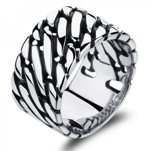 Stainless Steel Silvery Ring For Men Liberality and Punk Style Polish Craft