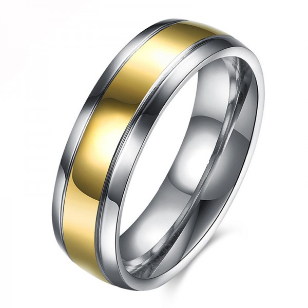 Stainless Steel Silvery Ring For Men Plating Gold Luxury and Exquisite Polish Craft