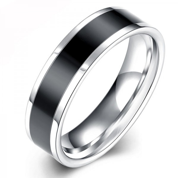 Titanium Ring For Men Plating Black Classic and Liberality Polish Inner Arc Design Comfortable to Wear