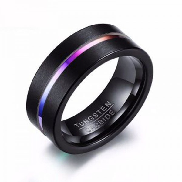 Tungsten Black Ring For Men Simple and Cool Dull Polish Craft