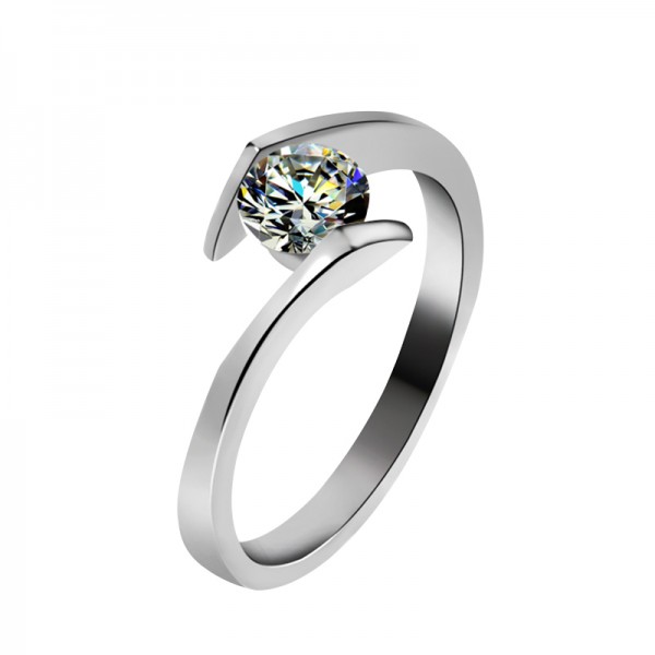 925 Sterling Silver Ring For Women Plating Platinum Inlaid Diamond Luxury