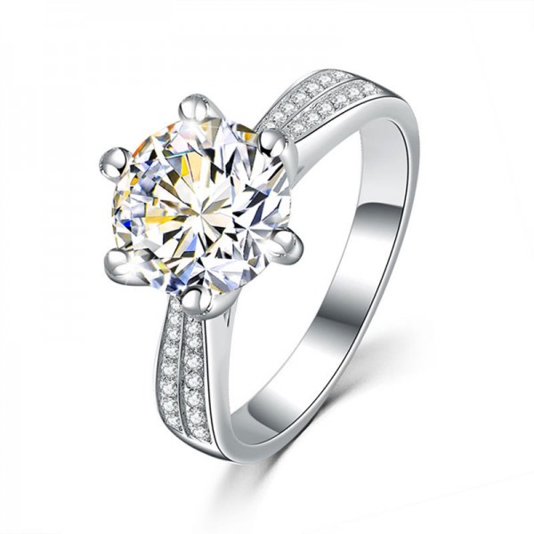 925 Sterling Silver Ring For Women Inlaid Counterfeit Diamond Optional 1.0 CT 2.0 CT 3.0 CT Simple and Luxury
