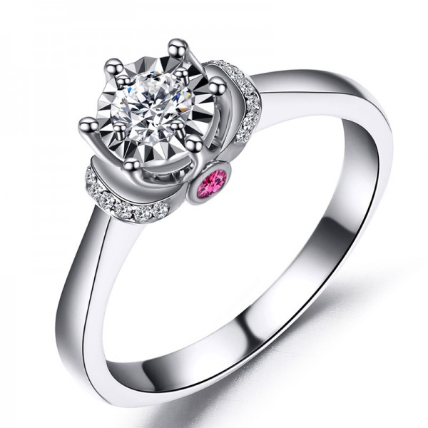 925 Sterling Silver Ring For Women Six Claws Inlaid Diamond Optional 0.5/1.0 Carat Ruby Decoration Luxury and Exquisite