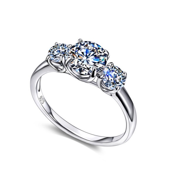 925 Sterling Silver Ring For Women Inlaid Cubic Zirconia Flowers Design Luxury and Exquisite