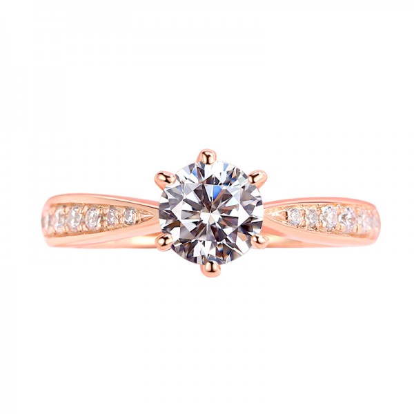 925 Sterling Silver Ring For Women Inlaid Cubic Zirconia Plating 18K Platinum Rose Gold Color Luxury and Exquisite