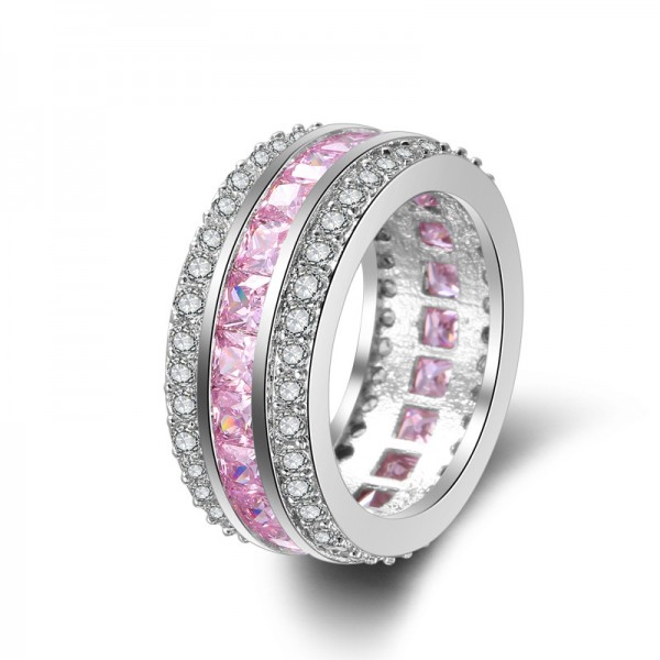 Pink Diamond Ring With Zircon Engagement Ring