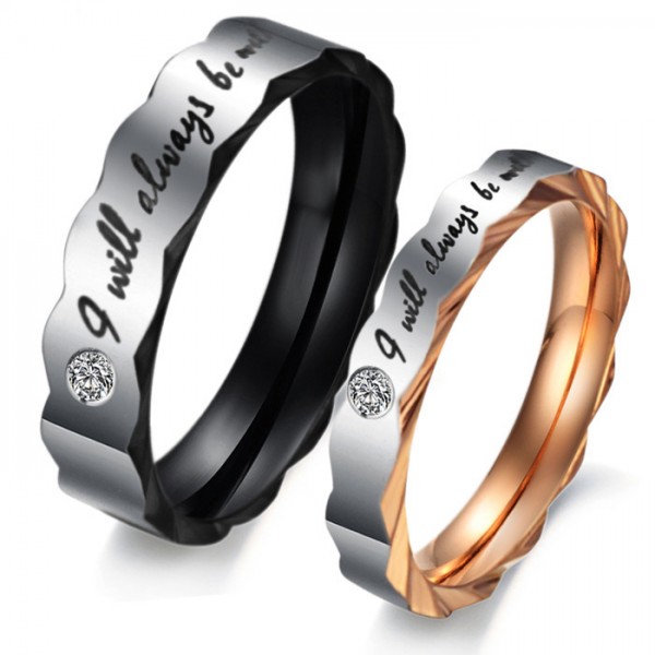 I will Always be with You Fashion Jewelry Diamond Ring Ring Jewelry Titanium Lovers Valentine's Day Gift