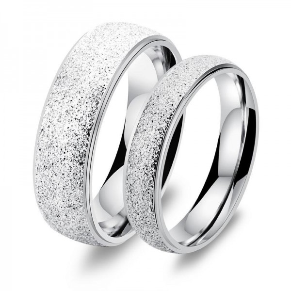 Titanium Silvery Ring For Couples Simple and Luxury Style Dull Polish Craft