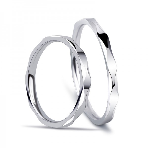 Titanium Silvery Ring For Couples Waving Design Mature and Fashion Style Smooth Inner Arc Design Comfortable to Wear