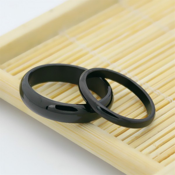 Titanium Black Ring For Couples Polish Craft Simple and Fashion
