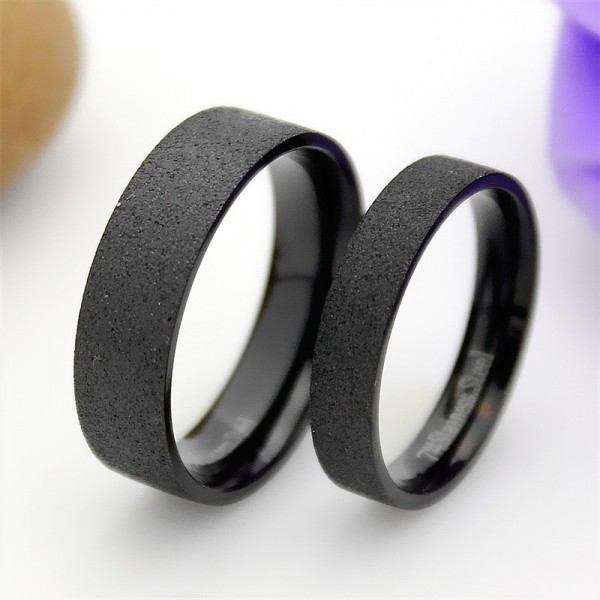 Titanium Black Ring For Couples Simple and Cool Style Dull Polish Craft