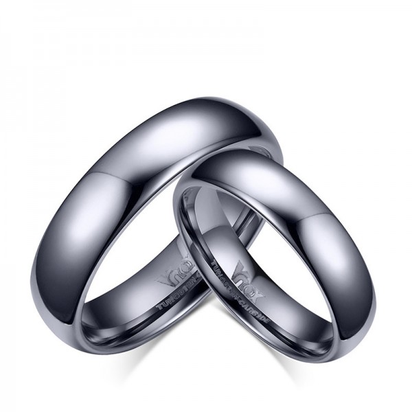 Titanium Silvery Ring For Couples Simple and Fashion Polish Craft Inner Arc Design Comfortable to Wear