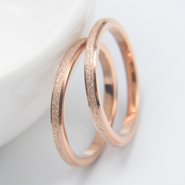 Titanium Rose Gold Ring For Couples Luxury and Fashion Dull Polish Craft