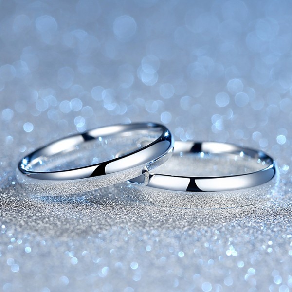 Simple Design Sterling Silver Couple Rings For Love