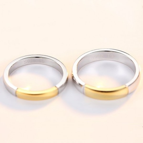 Creative Simple S925 Sterling Silver Ring For Couples Simple and Fashion Style