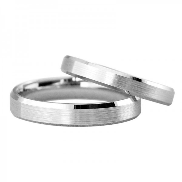 S925 Sterling Silver Silver Couple Rings Brushed Craft Plating Platinum Simple and Fashion