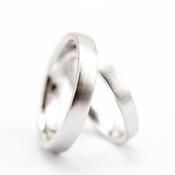 925 Silver Ring For Couples Simple and Fashion Style Brushed Craft