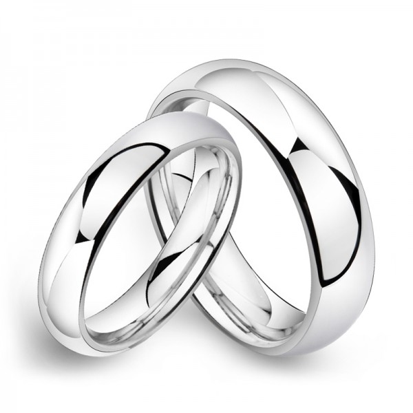 Tungsten Silvery Ring For Couples Simple and Fashion Style Polish Craft