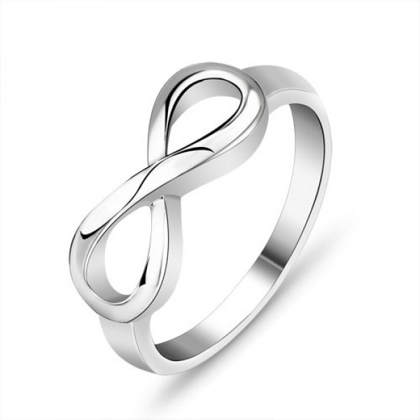 Simple S925 Sterling Silver Number 8 Style Ring
