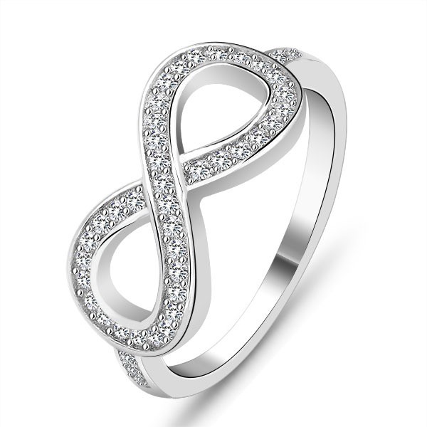 S925 Sterling Silver Eternal Love Cubic Zirconia Ring