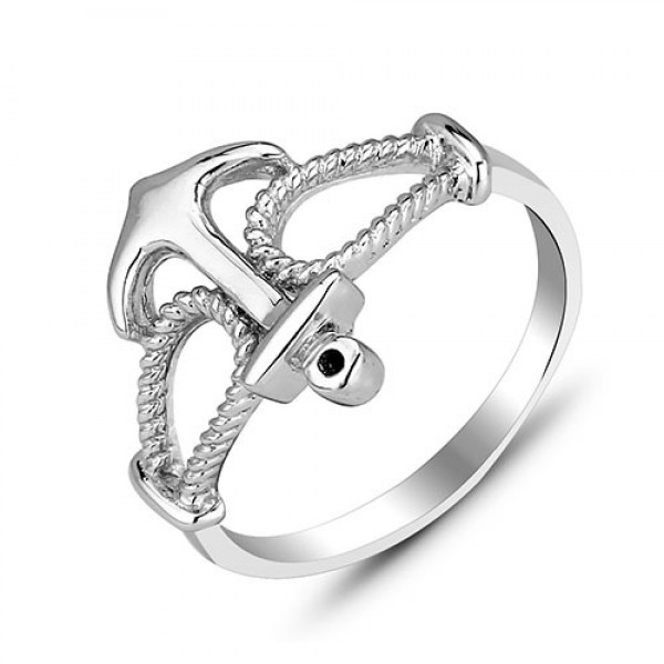 Chic S925 Sterling Silver Anchor Ring
