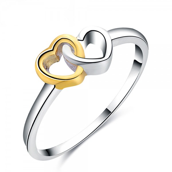 Fashion Sterling Silver Gold Plated Sliver Rings