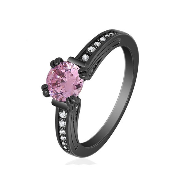 S925 Pink Cz Eight Hearts And Eight Arrows Promise Rings