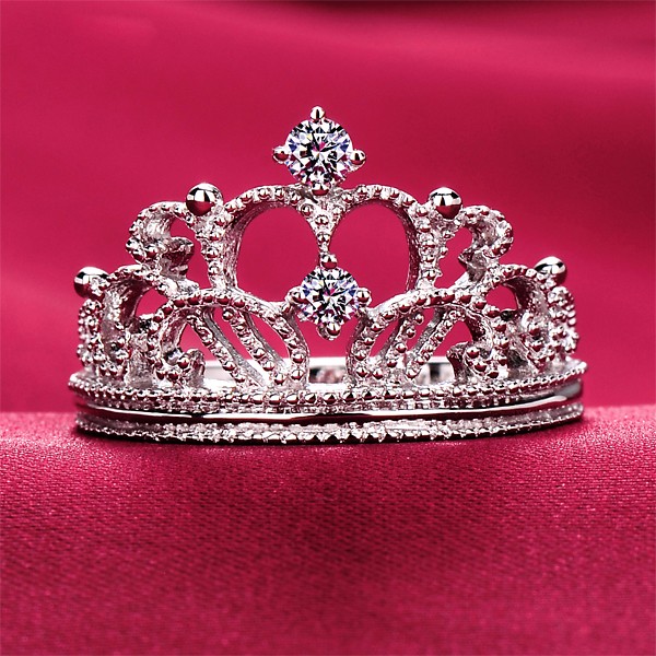 0.05 Carat Princess Crown ESCVD Diamonds Pt 950 Wedding Ring Women Ring