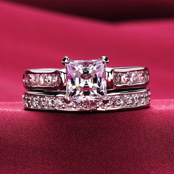 Four Claw 1.0 Carat ESCVD Diamonds Pt 950 Wedding Ring Women Ring