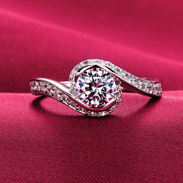 Elegant Musical Note Design 0.6 Carat ESCVD Diamonds Lovers Ring Wedding Ring Women Ring