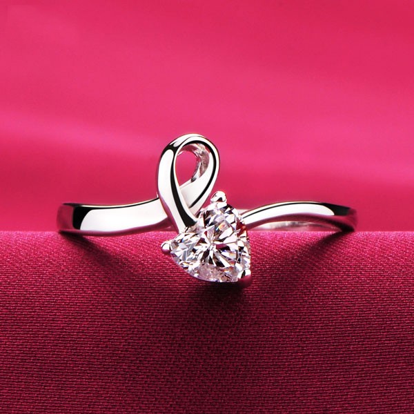 Unique Heart Shape 0.3 Carat ESCVD Diamonds Lovers Ring Wedding Ring Women Ring