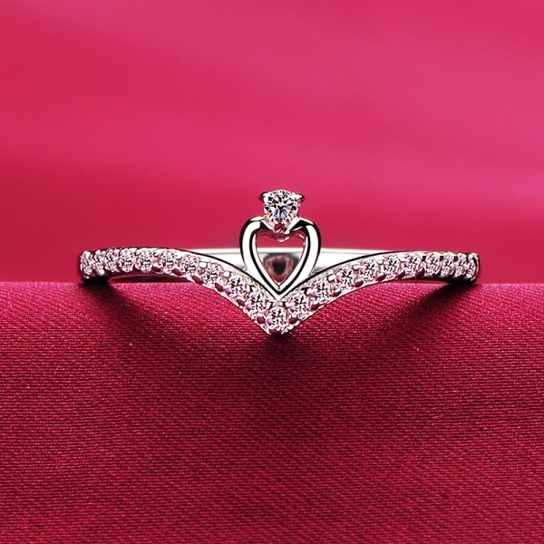 0.01 Carat Heart Shape ESCVD Diamonds Lovers Ring Wedding Ring Women Ring