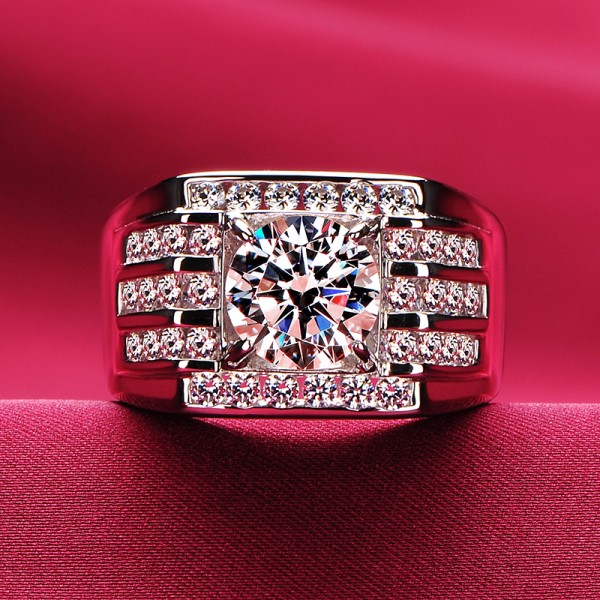 2.0 Carat Square ESCVD Diamonds Lovers Ring Wedding Ring Men Ring