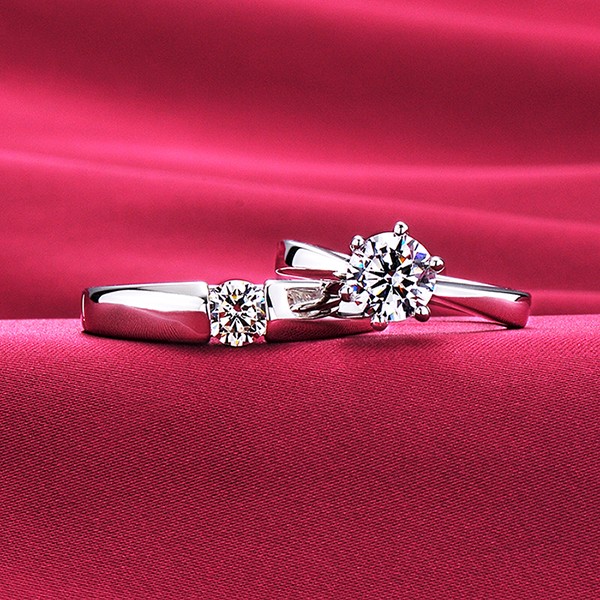 Pure Love High-Class ESCVD Diamonds Lovers Rings Wedding Rings Couple Rings