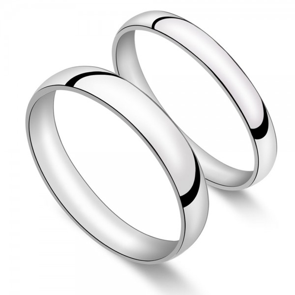 Silver Ring For Couples Simple and Fashion Style Inner Arc Design