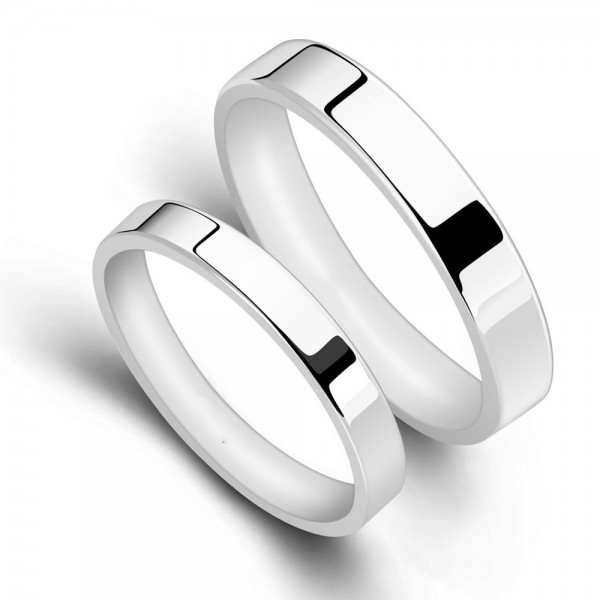 Sterling Silver Ring For Couples Simple and Fashion Style Polish Craft