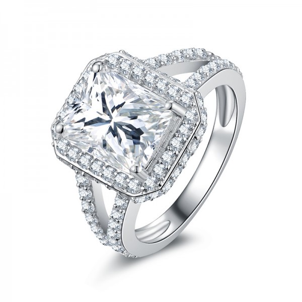 Fashion SONA Diamond 925 Sterling Silver Wedding/Promise Ring