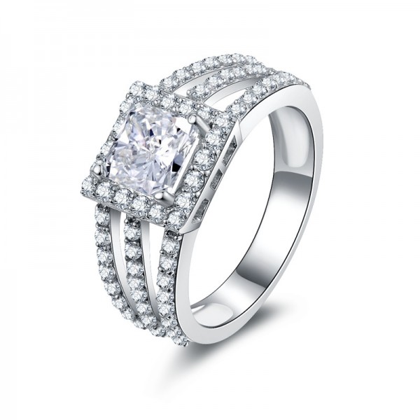 Fashion SONA Diamond 925 Sterling Silver Wedding/Promise Ring