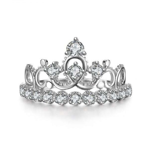 Fashion Queen 925 Sterling Silver Crown Ring